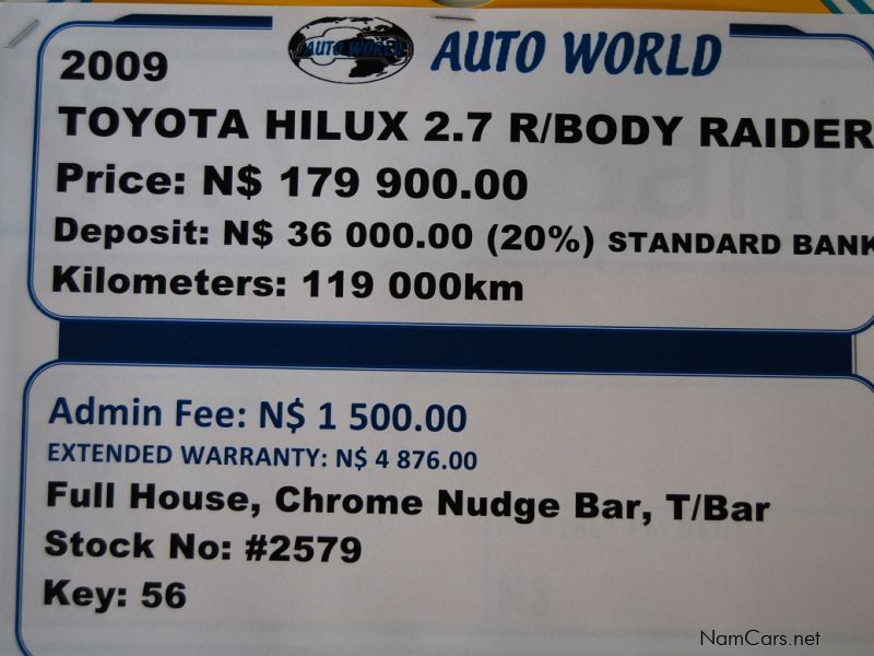Toyota HILUX 2.7 R/BODY RAIDER in Namibia