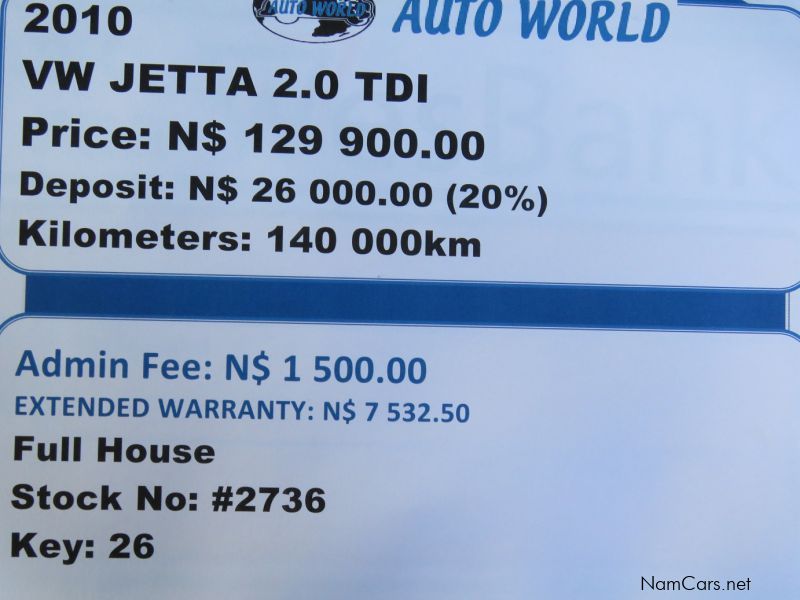 Volkswagen JETTA 2.0 TDI in Namibia
