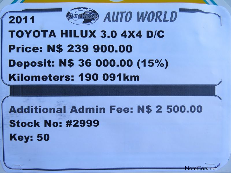 Toyota HILUX 30 D4D 4X4 D/CAB AUTO in Namibia