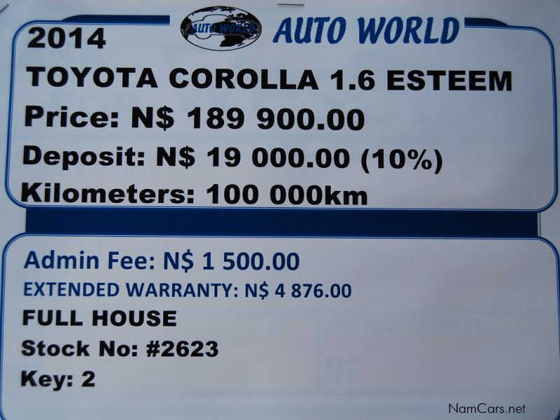 Toyota COROLLA 1.6 ESTEEM in Namibia