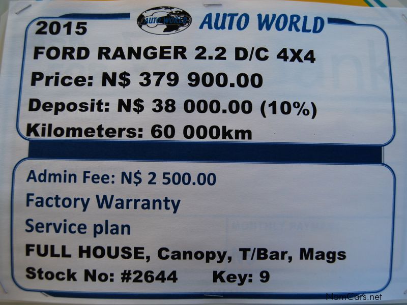 Ford RANGER 2.2 D/C 4X4 in Namibia