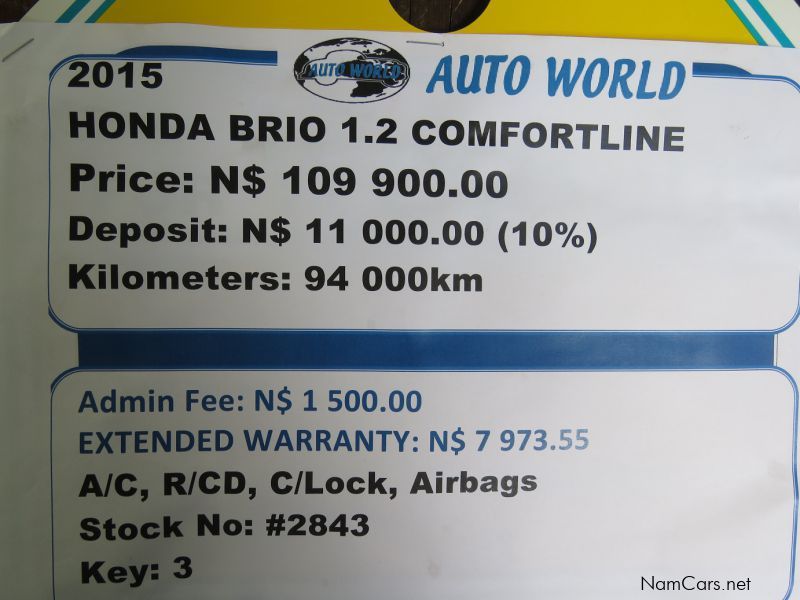 Honda BRIO 1.2 COMFORTLINE in Namibia