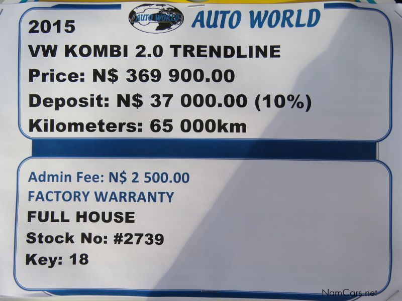Volkswagen KOMBI 2.0 TRENDLINE in Namibia